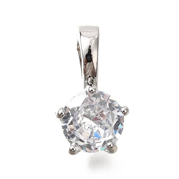 Brass Micro Pave Cubic Zirconia Charms