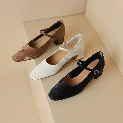 CHIKO Jamale Square Toe Block Heels Mary Jane Shoes