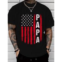 T - Shirt for Grandfathers: 'Papa' with Distressed American Flag Graphic for a Patriotic and Affectionate Vibe