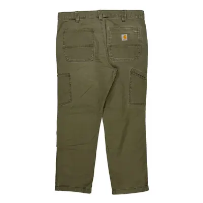 Relaxed Fit Carhartt Double Knee Trousers - 38W 29L Khaki Cotton Blend