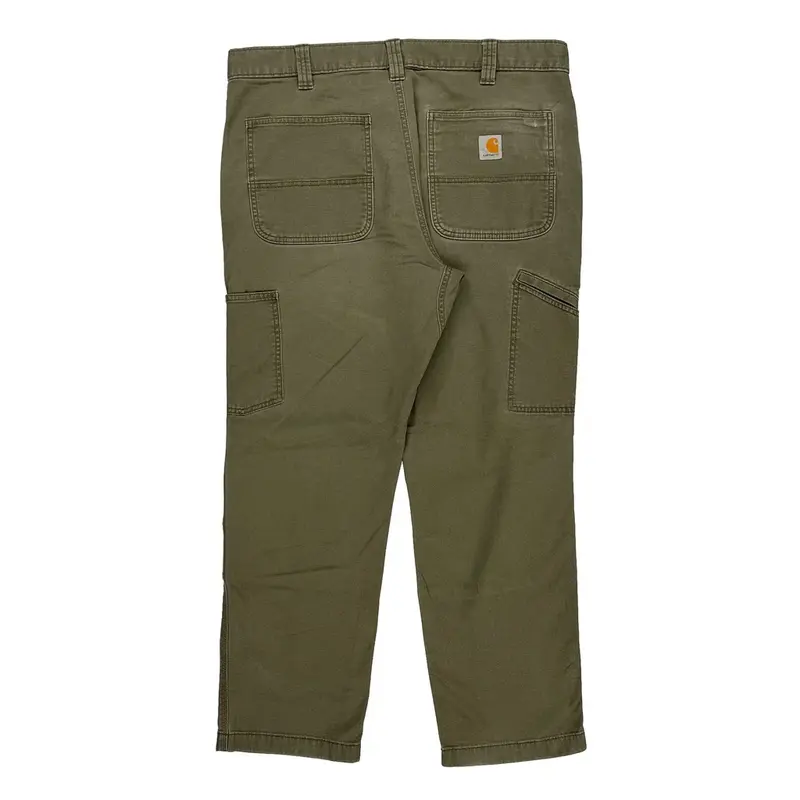 Relaxed Fit Carhartt Double Knee Trousers - 38W 29L Khaki Cotton Blend