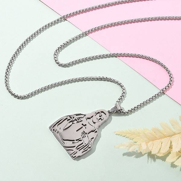 304 Stainless Steel Religion Pendant Necklaces