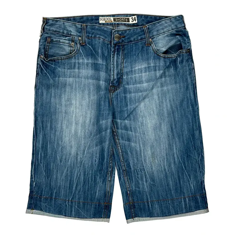 Sokool Denim Shorts - 34W 14L Blue Denim