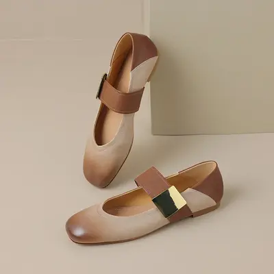 CHIKO Rayan Square Toe Block Heels Mary Jane Flats