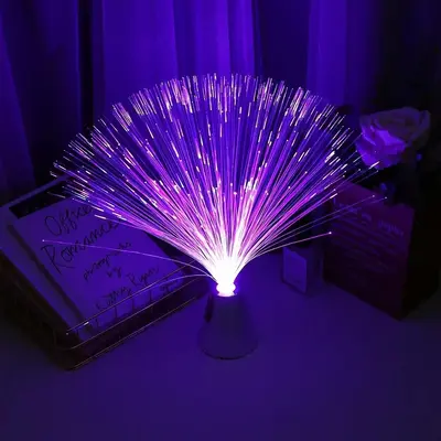 Fiber Optic Desk Lamp, 7 Color Changing Fiber Optic Lamp, LED Multicolor Changing Fiber Light For Table Lamp Desk Bedroom Dec...