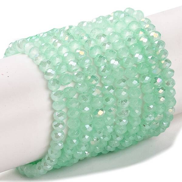 Baking Electroplate Glass Beads Strands