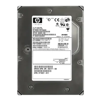 360209-002-U HP 18GB 15000RPM Ultra 320 SCSI 3.5-Inch 8MB Cache Hot Swap Hard Drive