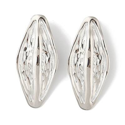 Leaf Brass Stud Earrings for Women