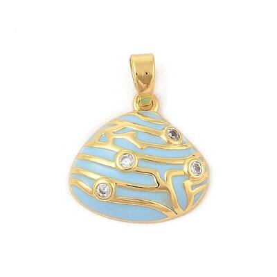 Brass Micro Pave Cubic Zirconia Pendants