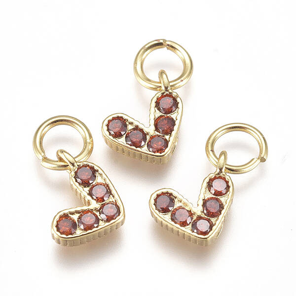 Brass Micro Pave Cubic Zirconia Charms