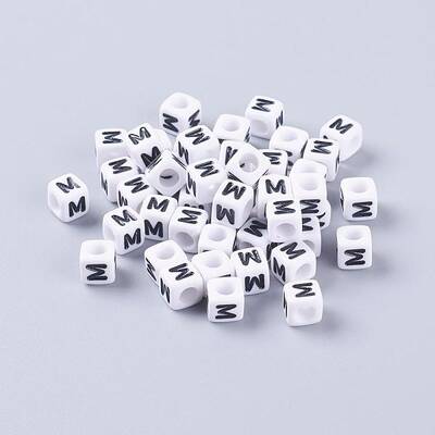 Acrylic Horizontal Hole Letter Beads