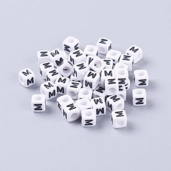 Acrylic Horizontal Hole Letter Beads