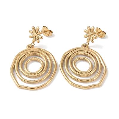 Ring 304 Stainless Steel Dangle Earrings