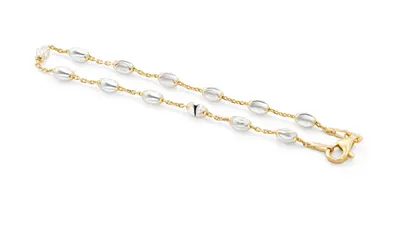 Beneto exclusive Elegant two-tone gold plated bracelet AGB605 - Length: 19 cm