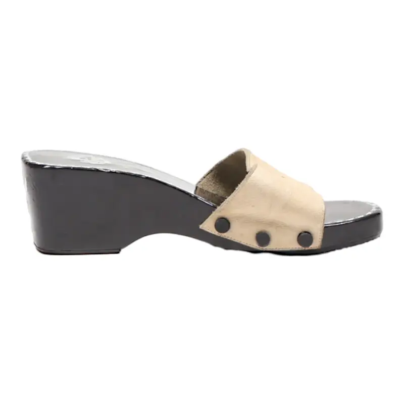 TADYS Wedge Heels Black Leather Womens UK 5