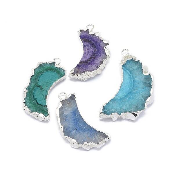 Natural Druzy Quartz Pendants