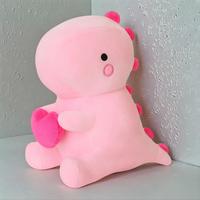 Cute Dinosaur Design Plush Toy with Holding Heart, Soft Cartoon Animal Stuffed Toy, Dinosaur Stuffed Animal, Loving Soft Dino...