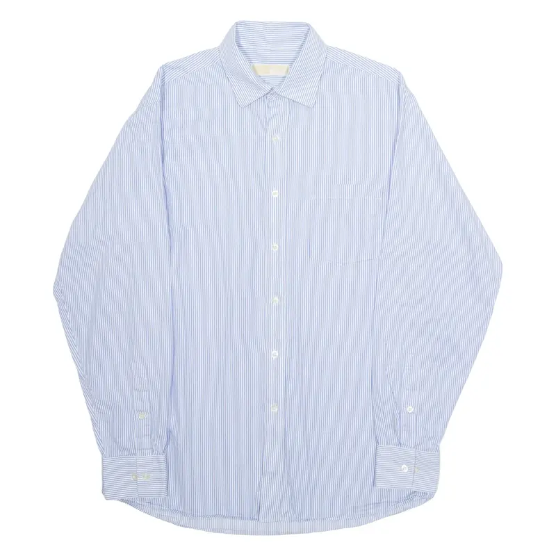 MICHAEL KORS Mens Shirt Blue Striped Long Sleeve M