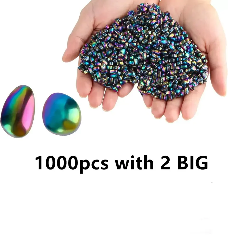 2 Large Smooth Magnetic Beads Magnetic Ferrite Putty Rocks,Weak Magnetic Smooth Ferrite Pebbles, Magnet Rock Desk Toys and Ti...
