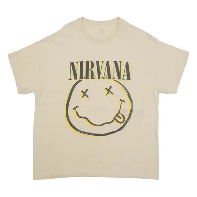 NIRVANA Mens Band T-Shirt Beige XL