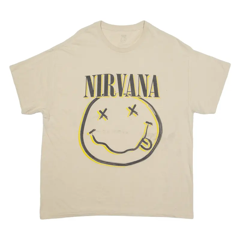 NIRVANA Mens Band T-Shirt Beige XL