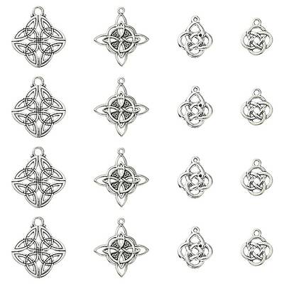 16Pcs 4 Styles Tibetan Style Alloy Pendants