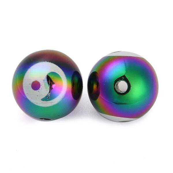 UV Plating Opaque Rainbow Iridescent Acrylic Beads