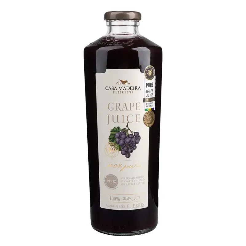 Casa Madeira 100% Grape Juice from Brazil Vegan Friendly No Sugar No Water Added Pure Natural Taste 1 Liter Bottle