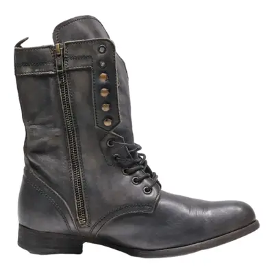 H BY HUDSON Lace-Up Boots Black Leather Womens UK 5