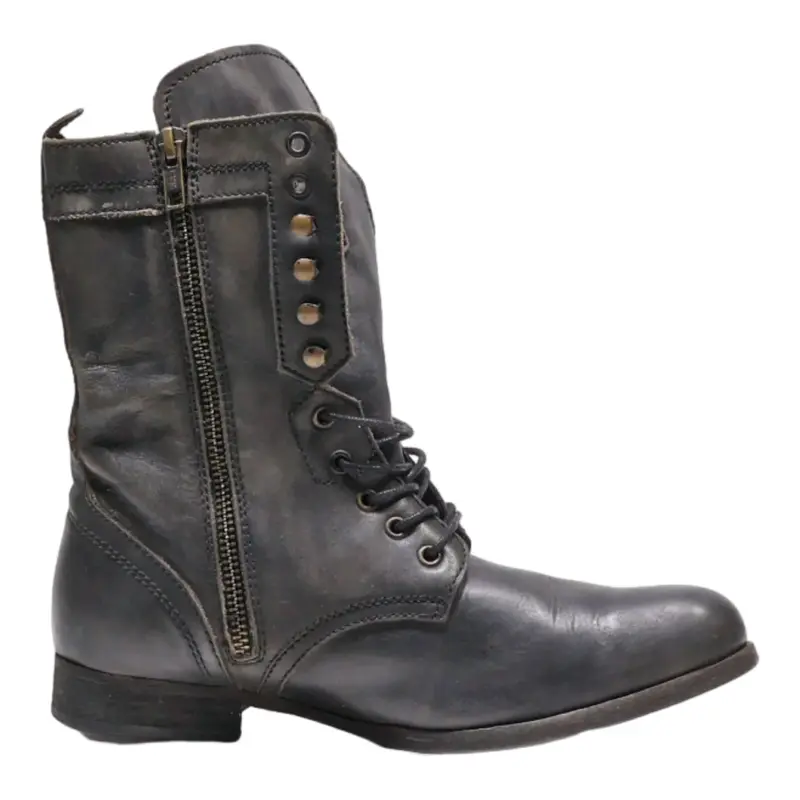 H BY HUDSON Lace-Up Boots Black Leather Womens UK 5