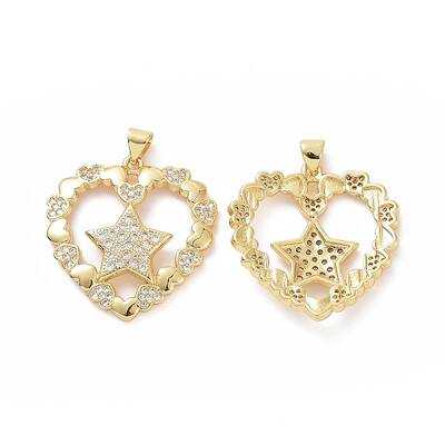 Brass Micro Pave Cubic Zirconia Pendants
