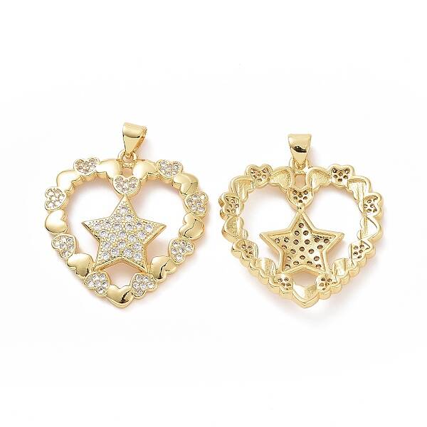 Brass Micro Pave Cubic Zirconia Pendants