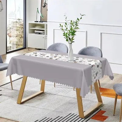 Elegant Purple Leaves Spring Rectangle Tablecloth - Aperturee