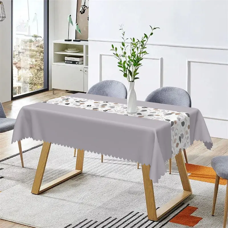 Elegant Purple Leaves Spring Rectangle Tablecloth - Aperturee