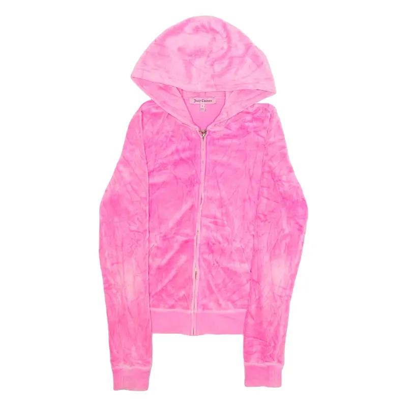 JUICY COUTURE Womens Pink Hoodie Full Zip USA S