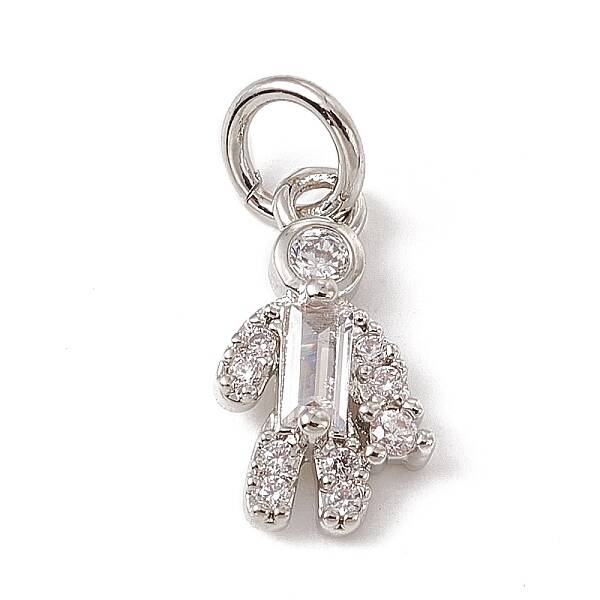 Brass Micro Pave Cubic Zirconia Charms