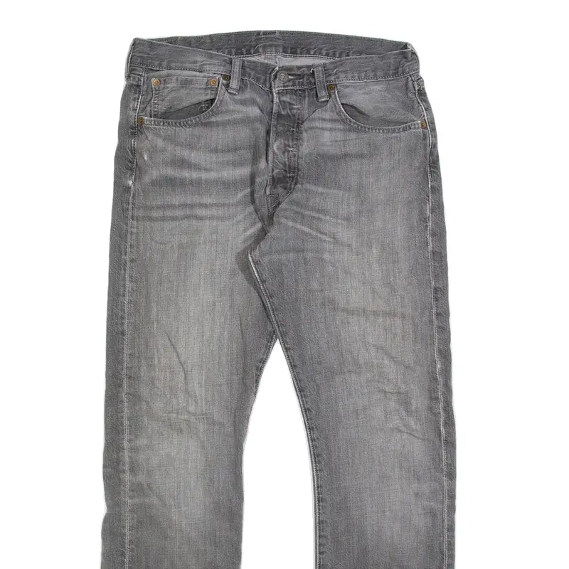 LEVI'S 501 Jeans Mens Grey Regular Straight Stone Wash W31 L30