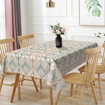 Neatly Arranged Leaves Pattern Rectangle Tablecloth - Aperturee