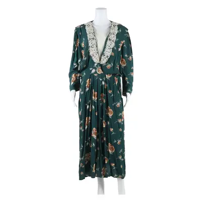 S.L.FASHIONS Womens Day Dress Green Floral Long Sleeve Midi L