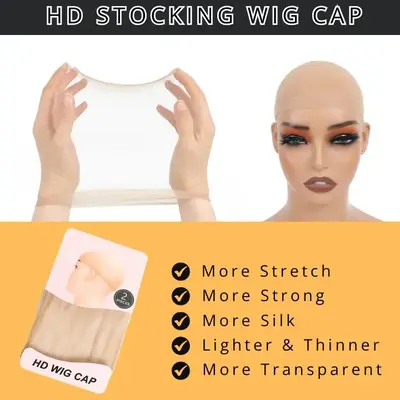 Amanda Hair Wig Cap For Lace Frontal Closure Wigs Breathable Invisible Elastic Wig Cap 02 Soft Thin