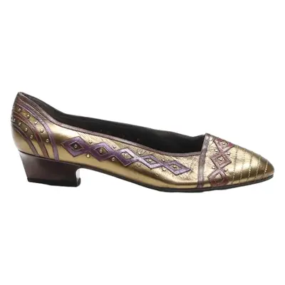 HIANGANET Ballet Shoes Gold Synthetic Womens UK 8