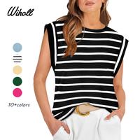 WIHOLL Cap Sleeve Tops for Women Summer Top Basic Tee Shirts Casual Tank Loose Fit 2025 Fashion