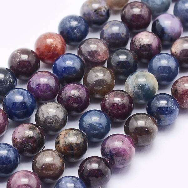 Natural Red Corundum/Ruby and Sapphire Beads Strands