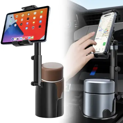 2 in 1 Cup Phone Mount for Car, Universal 360° Rotation Car Cup Phone Holder, Adjustable Long Arm Holder, All Purpose Cup Ho...