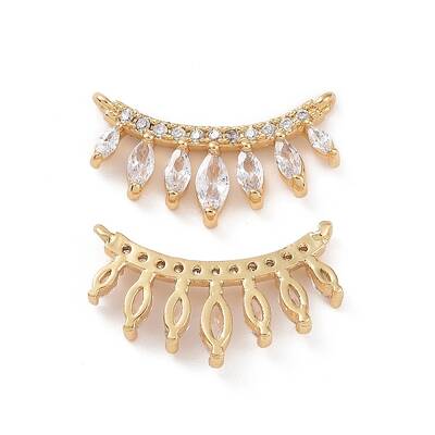 Brass Pave Clear Cubic Zirconia Connector Charms