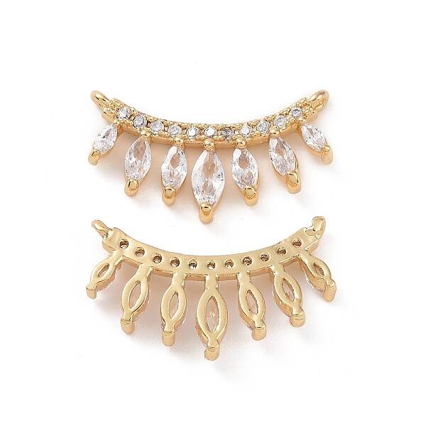 Brass Pave Clear Cubic Zirconia Connector Charms