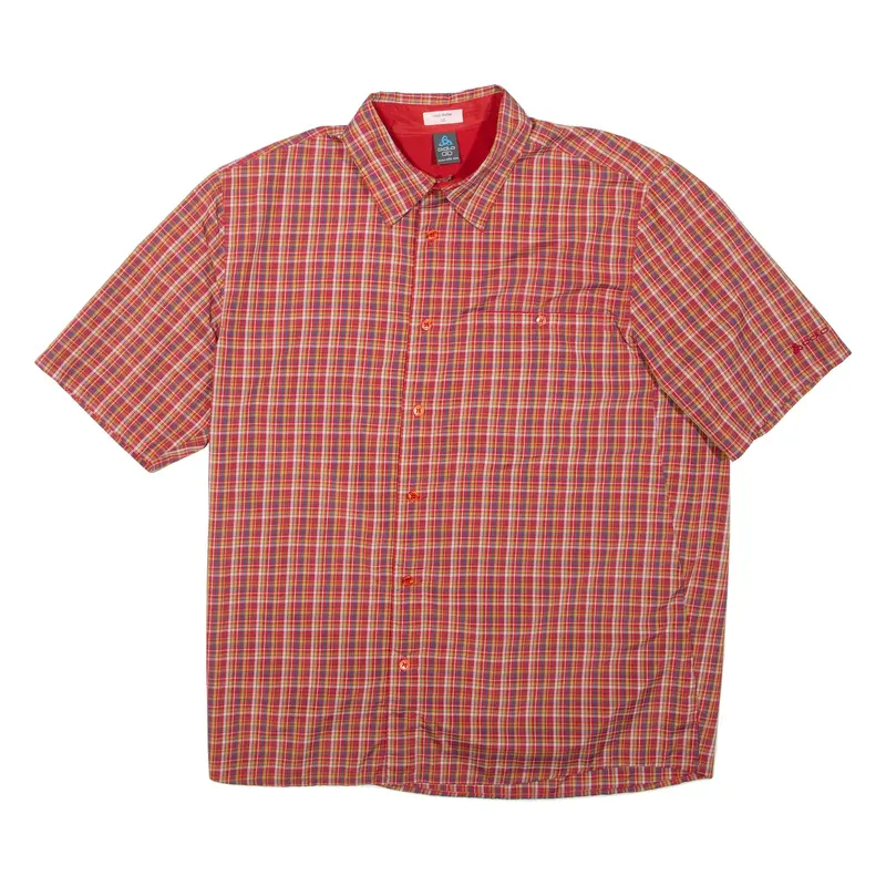 ODLO Mens Shirt Orange Check M