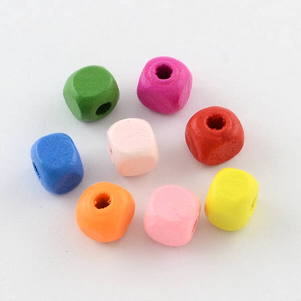 Dyed Natural Wood Beads