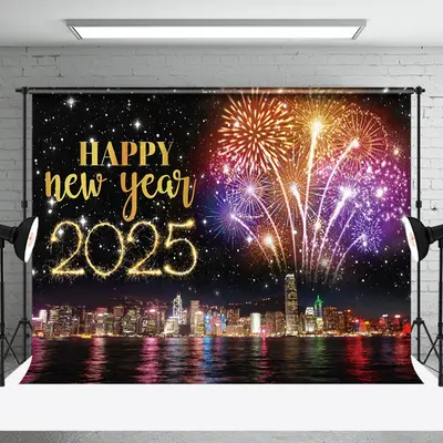 City Night Scene 2025 New Year Party Backdrop - Aperturee