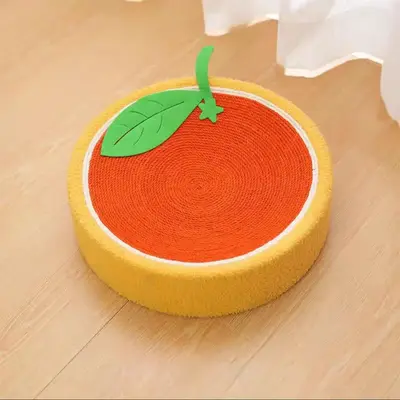 Durable Round Cat Scratching Board, Cat Toys for Indoor Cats, Cute Cartoon Design Cat Scratcher Pad, Cat Scratcher Toy, Cat F...